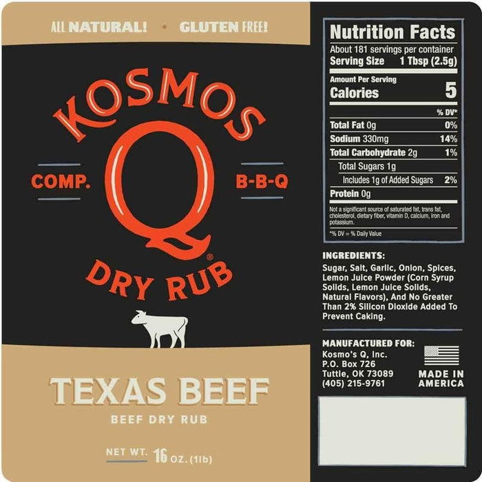 Best Before Date Clearance - Kosmo's Q - Texas Beef BBQ Rub