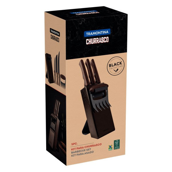 Tramontina Churrasco Black Barbecue Set 5 Piece