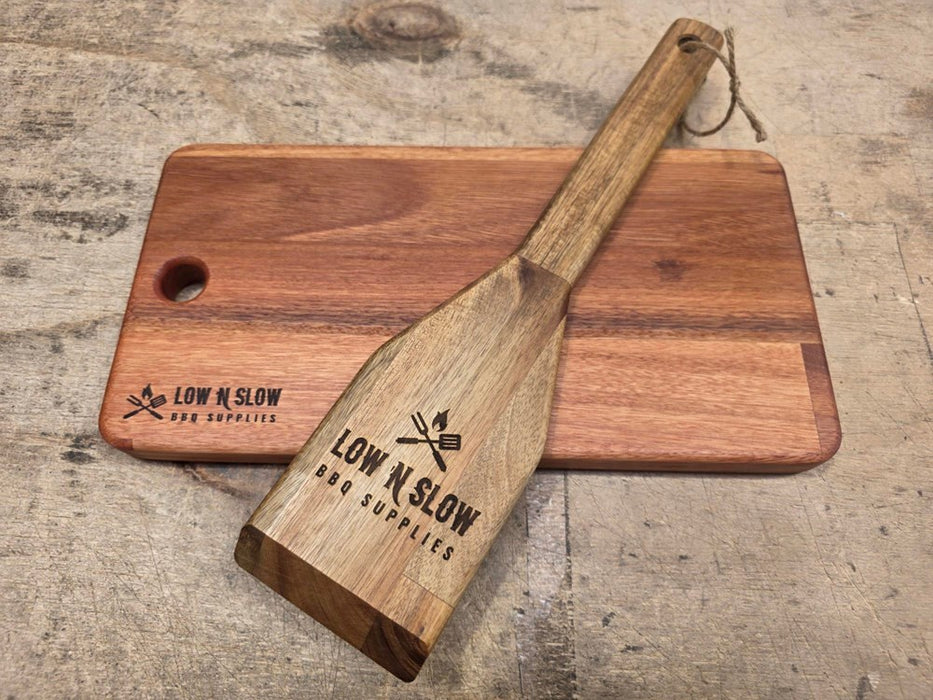 Low 'N Slow BBQ - Karri Wood Cheese Board and Scraper Combo