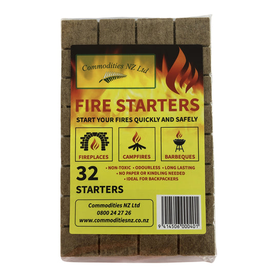 Commodities NZ Firelighters - 32 Pieces