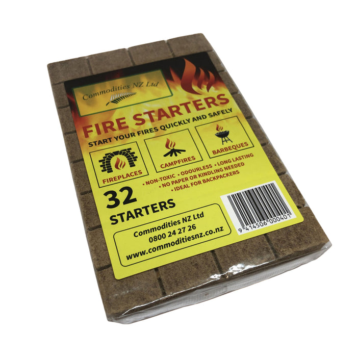 Commodities NZ Firelighters - 32 Pieces