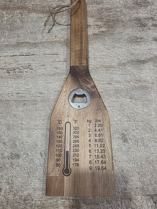 Low 'N Slow BBQ - Acacia Wooden BBQ Scraper with Bottle Opener!