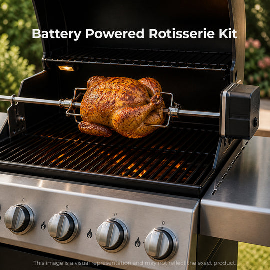Outdoor Magic AC/DC Battery Powered Rotisserie Kit