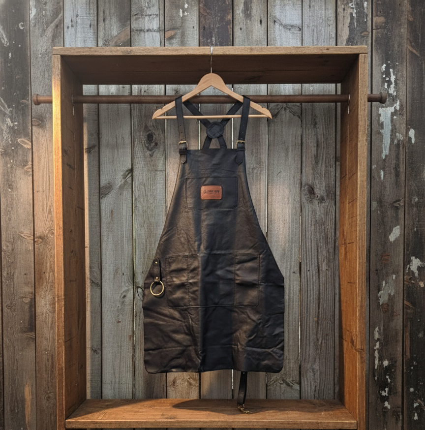 Low Point Apron Low 'N Slow BBQ -Full Length Leather Apron — Low 'N Slow BBQ Supplies