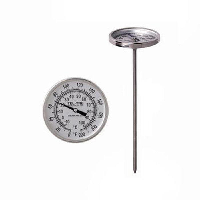 Tel-Tru BBQ Thermometer BQ100 - 1.75" dial & 2.13" stem (Suits Weber Kettle)