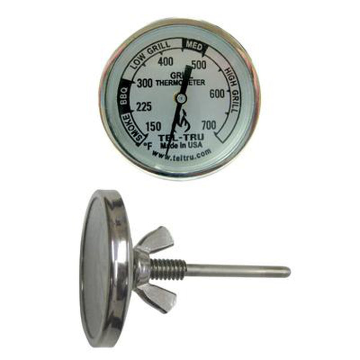 Tel-Tru BBQ Thermometer BQ225, 2" dial & 2.13" stem