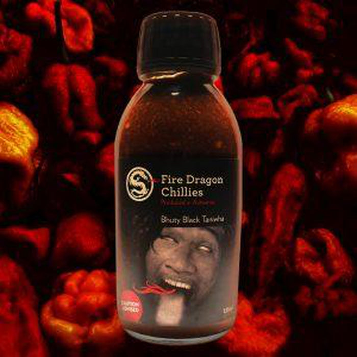 Fire Dragon Chillies Bhuty Black Taniwha Hot Sauce 125ml