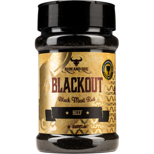 Rum & Que - BLACK OUT (220gm Shaker)