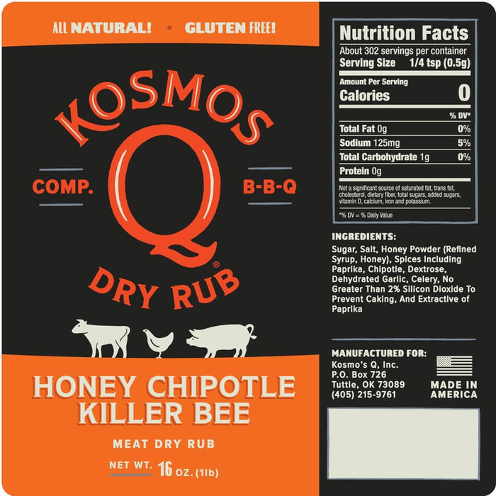 Kosmo's Q - Killer Bee Chipotle Honey BBQ Rub