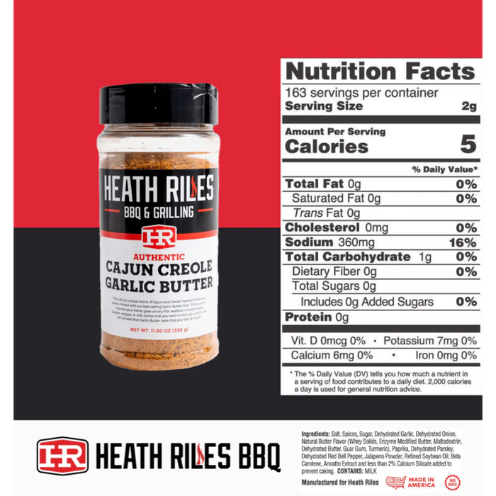 Heath Riles BBQ Cajun Creole Garlic Butter Rub